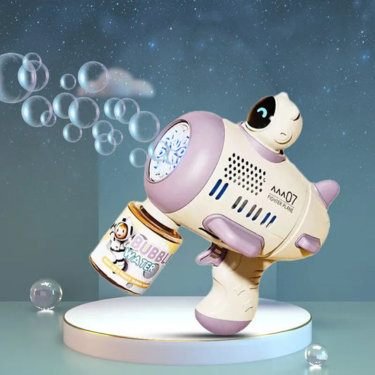 EZ Purple Bubble Machine for Children Automatic Bazooka Bubble with Light Bubble Blower For Kids Soap Bubble Outdoor ToysSpaceman