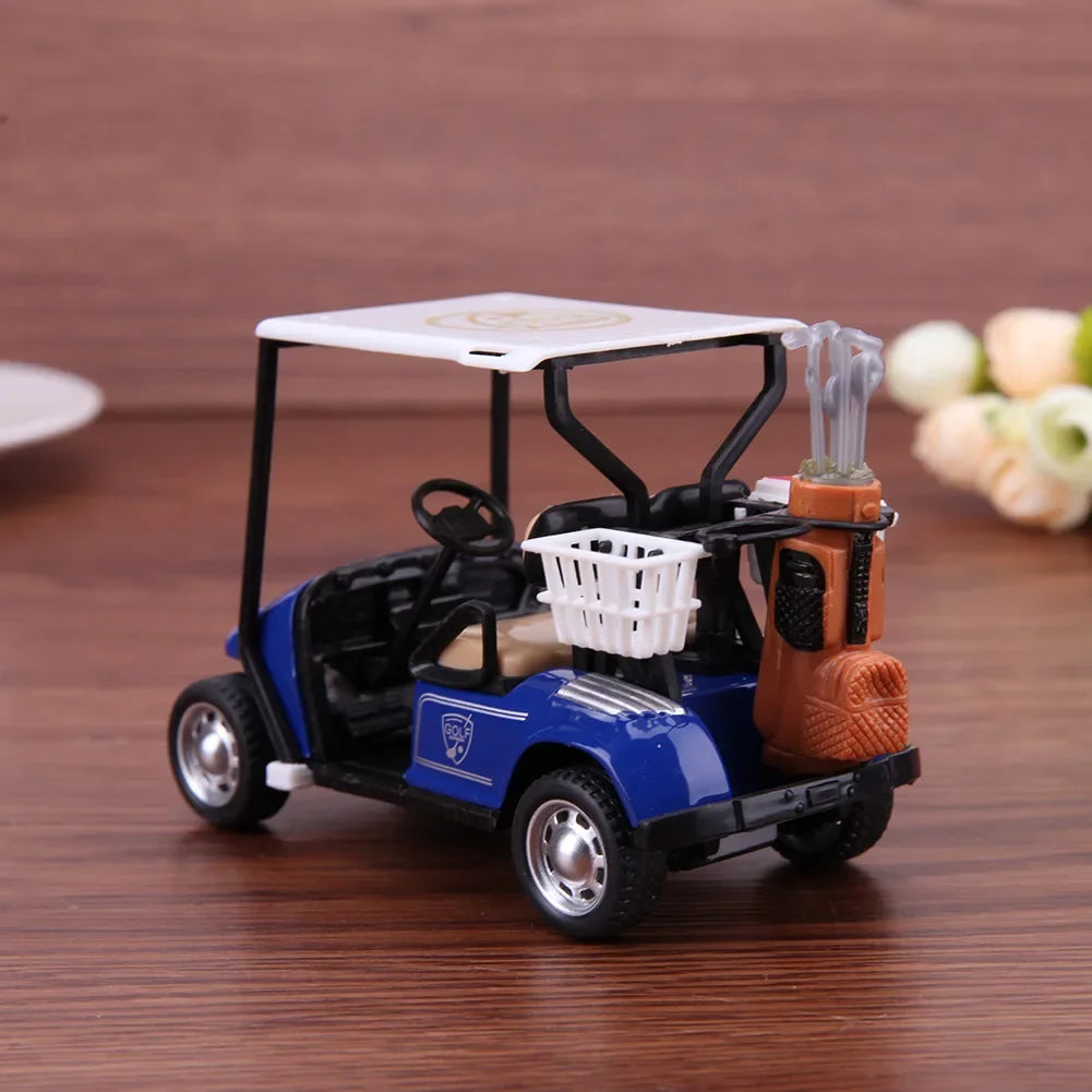 EZ 1/36 Golf Model Car Mini Pullback Action Golf Cart Model Kids Toy Easy Operation with Light Music Safe for Children Holiday Gift