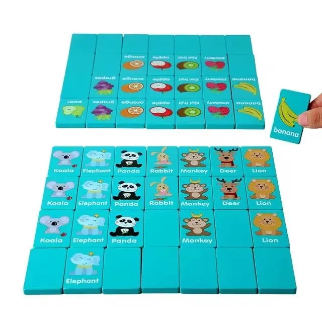 EZ Kid Blocks Seaside Escape Mahjong Wooden Memory Solitaire Matching Game Party Family Board Games Animal Educational Puzzles Toy
