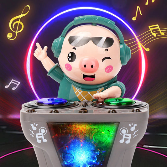 EZ Children's Dancing Rock DJ Pig Electric Toys Cartoon Piggy Dolls Disc Swing With Lights Music Toys for Boy Girl Christmas Gifts