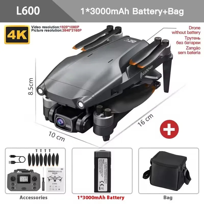 EZ L600 PRO GPS Drone Professional 4K HD Dual Camera 360° Obstacle Avoidance Brushless Motor 5G WIFI FPV RC Quadcopter Toys Dron