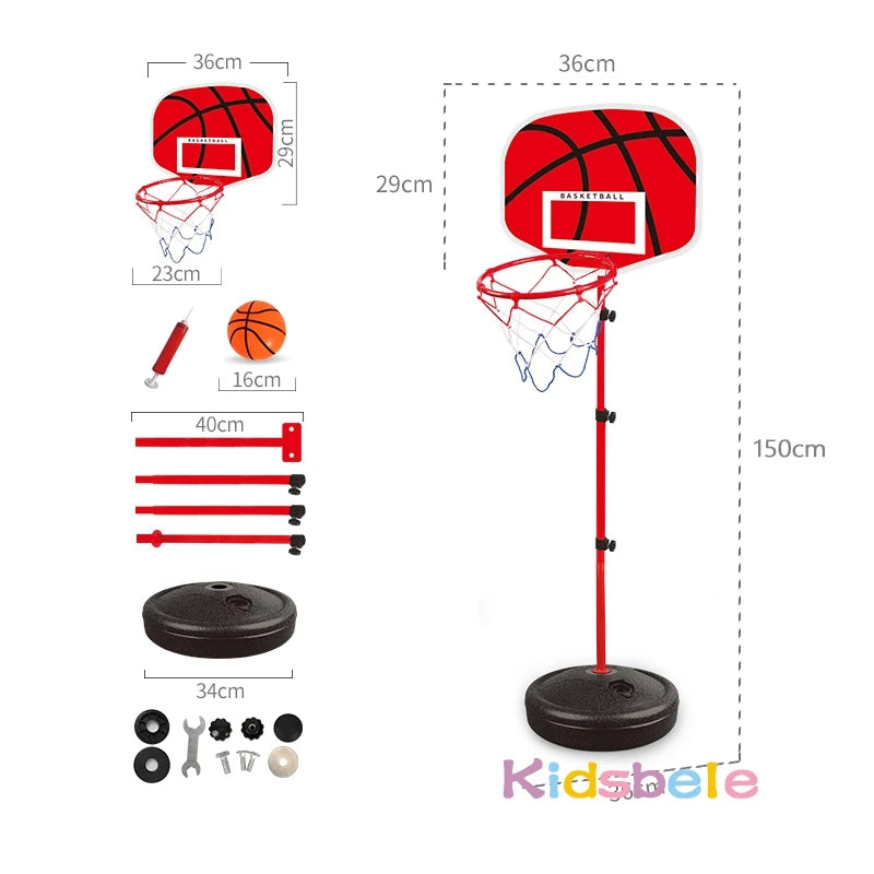 EZ Toddler Adjustable Basketball Hoop 63-150CM Stand Rack for Kids Baby Outdoor Indoor Ball Sport Backboard Rim Shoot Children Toy