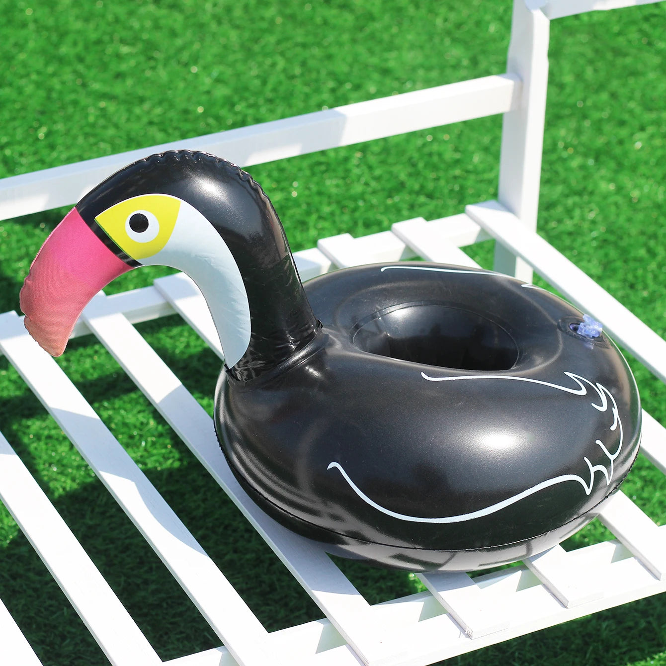 EZ 5/10PCS inflatable cup holder set tray, inflatable swimming pool drink holder floating coaster, summer swimming pool party.