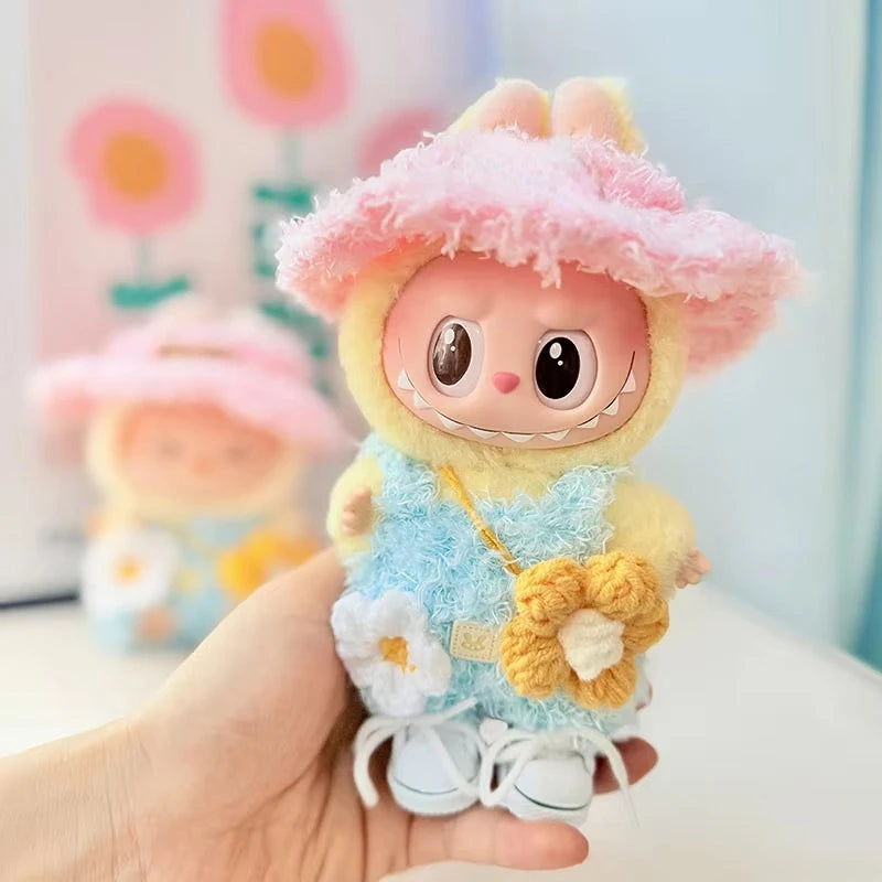 EZ 15cm/17cm Labubu Doll Costume Sitting Party 1st And 2nd Generation Little Devil Angel Set Cute DIY Gift