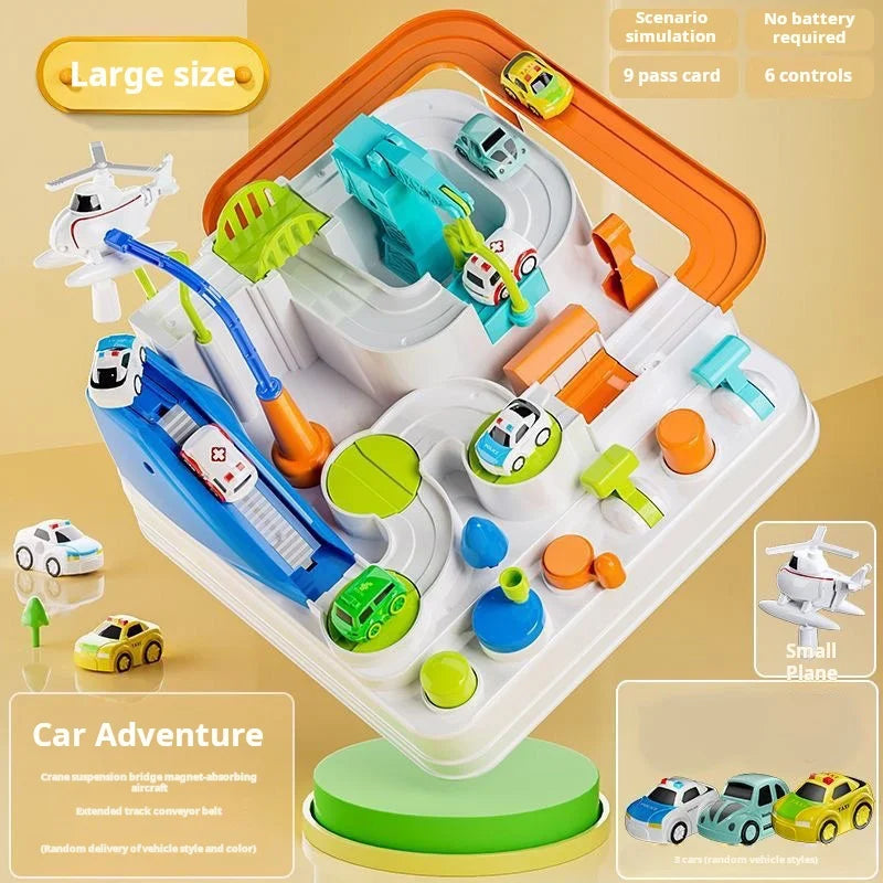 EZ Racing Rail Car Model Educational Toys Children Track Adventure Game Brain Mechanical Interactive Train Animals Space Rocket Toy