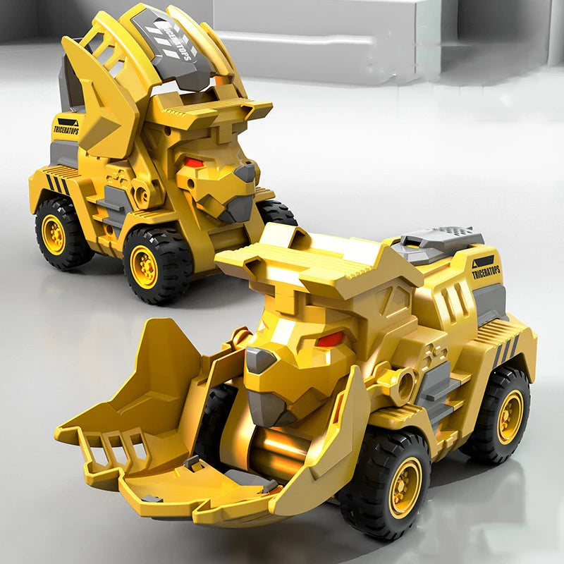 EZ 2 In 1 Transforming Dinosaur Car Deformation Toys Inertial Sliding Dino Automatic Transform Figures Robot Diecasts Toy Boys Gift