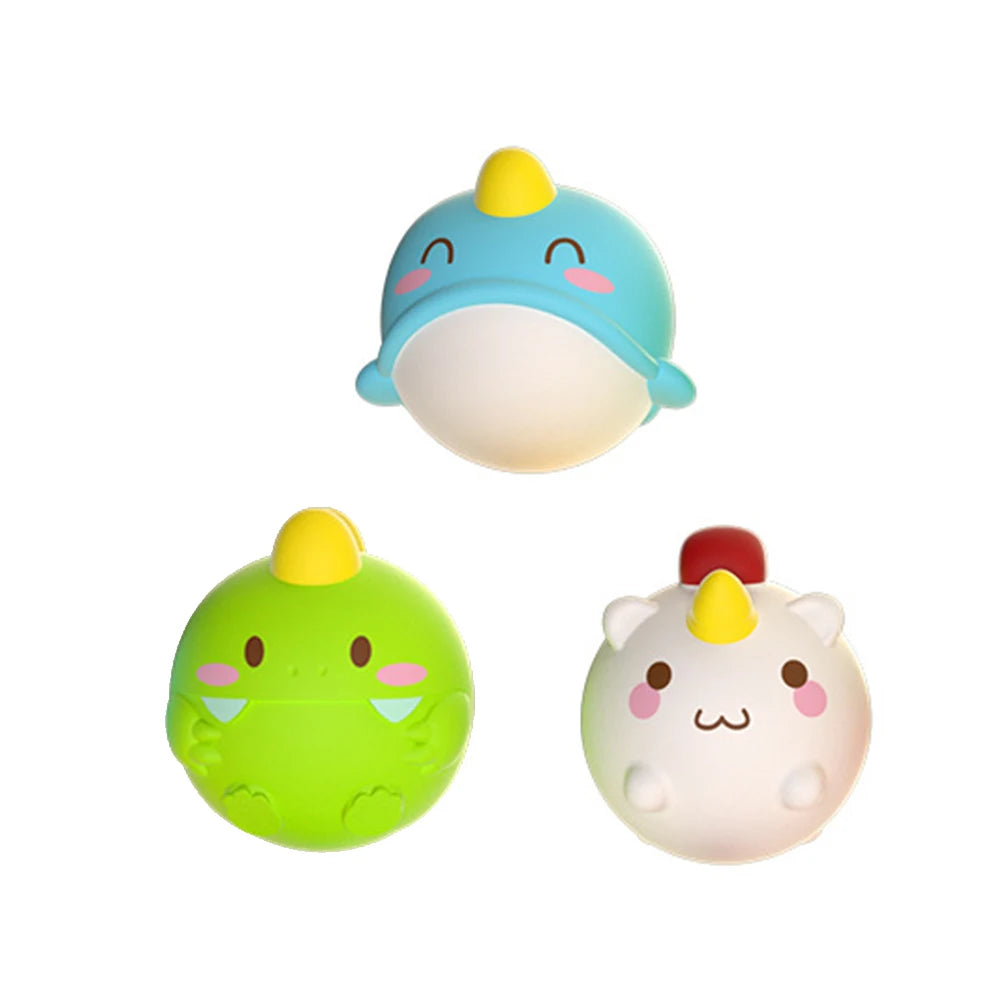EZ Baby Cute Animals Bath Toy LED Light Up Toys Swimming Water Soft Rubber Float Induction Luminous Duck for Kids Play Funny Gifts