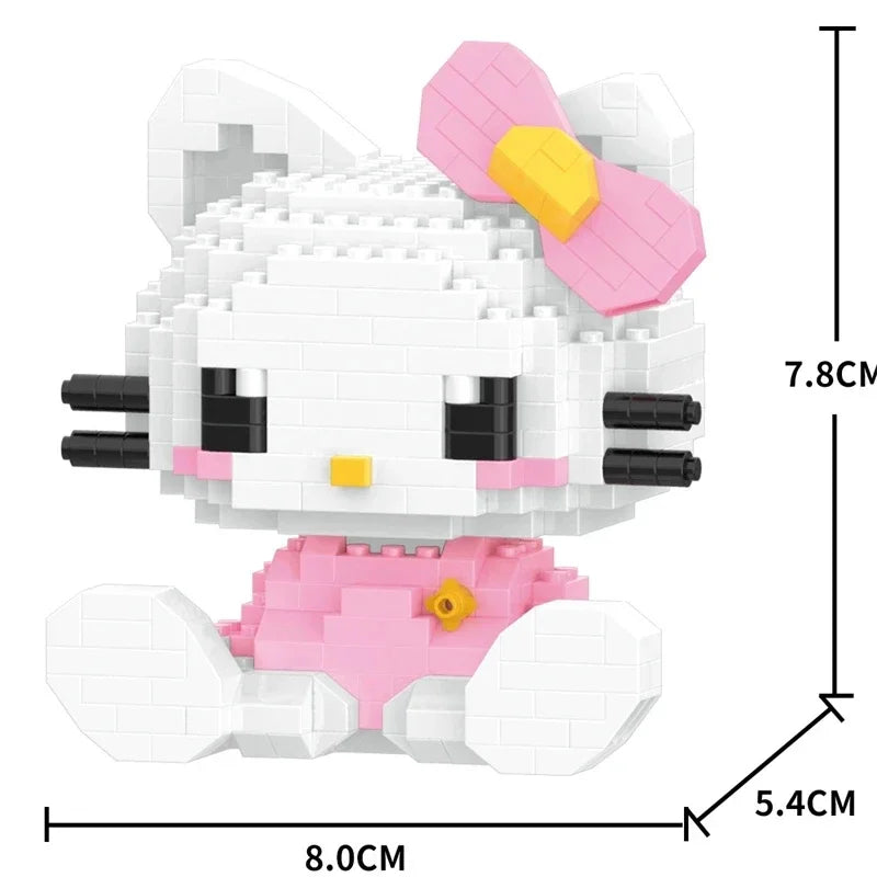 EZ KEEPPLEY Sanrio Anime Hello Kitty My Melody Cinnamoroll Pompompurin Kuromi Building Blocks Girl Kid Holiday Christmas Gift
