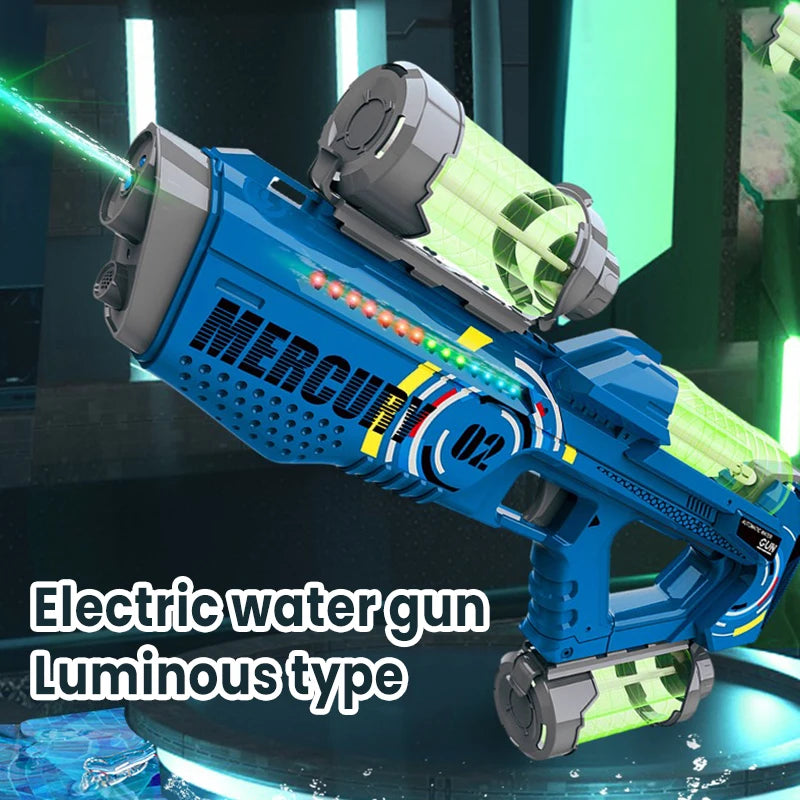 EZ 2025 Summer Electric Water Gun Children Toy Fully Automatic Continuous Shooting Water Gun with Sound Effects Luminous Efficacy