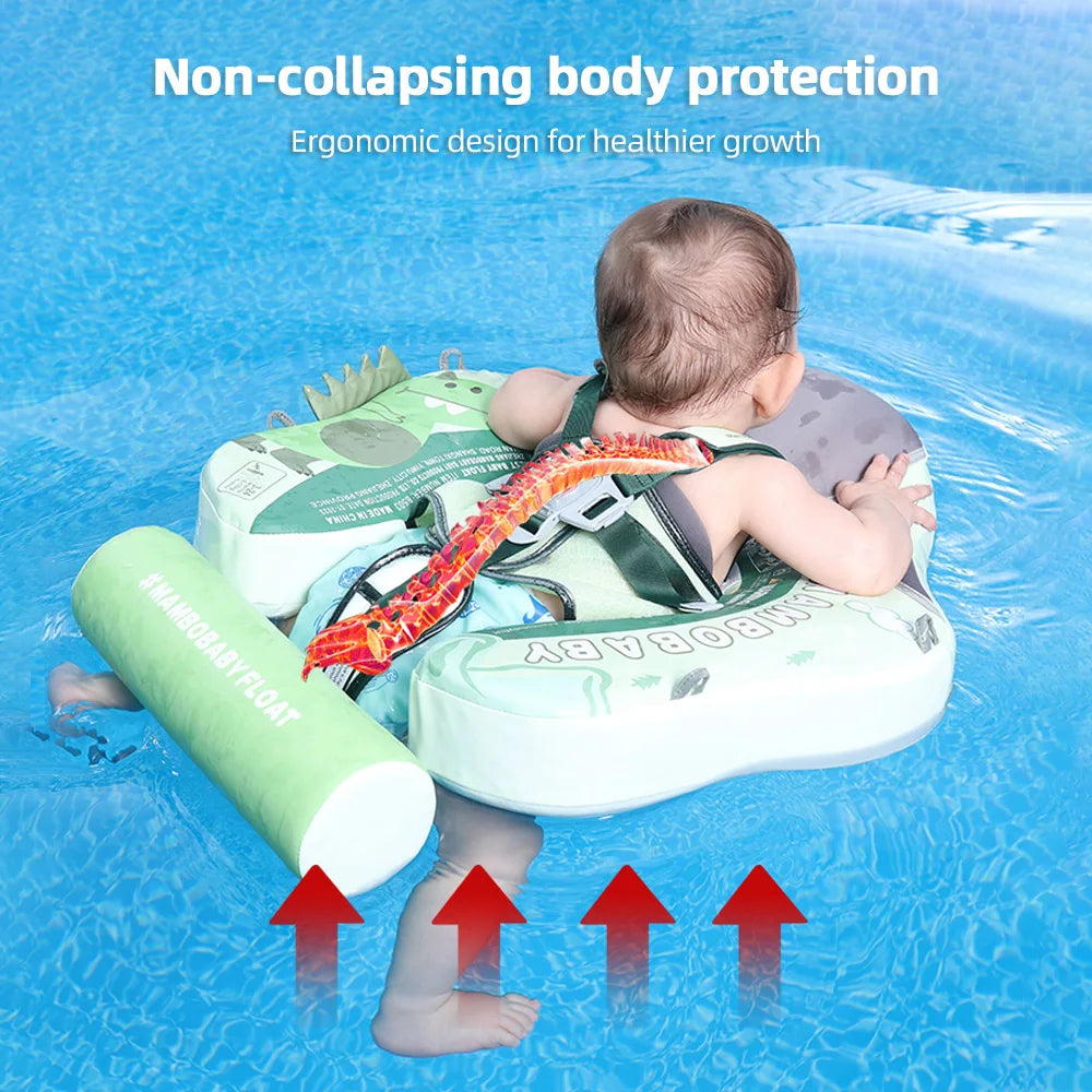 EZ Mambobaby Baby Swim Float Non-inflatable Baby Swimming Float Ring Waterproof Swim Trainer Pool Float with Sun Canopy for 3-24