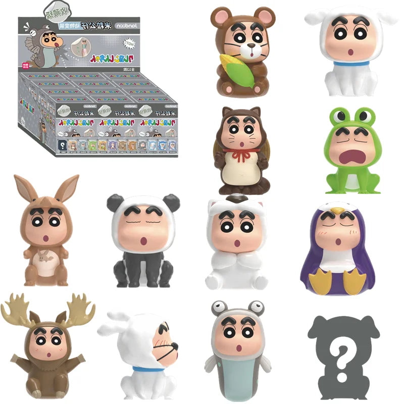 EZ Crayon Shin-Chan Anime Figures Creative Peripheral Dinosaur Diary Baby Rice Grains Doll Model Blind Boxs Toys Children's Gifts