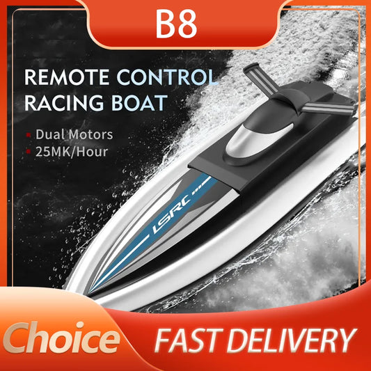 EZ 2.4G B8 RC High Speed Racing Boat Waterproof Rechargeable Model Electric Radio Remote Control Speedboat Gifts Toys for boys