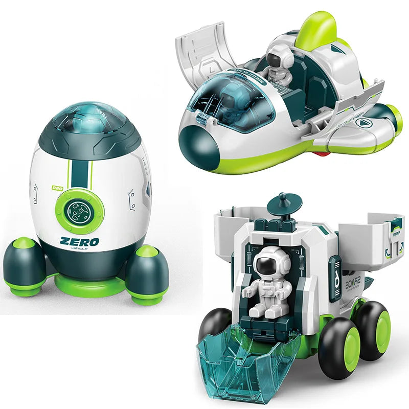 EZ Children Puzzle Space Toy Car Simulation Model Astronaut Rocket Spaceship Series Toy Car for Boys Gift