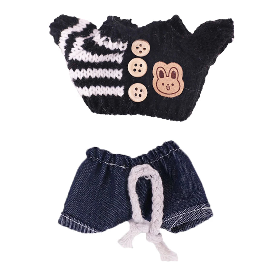 EZ Doll Sweater Pants Shoes set For labubu Clothes 17 cm Doll Accessories,Toys For Girls,Christmas Festival Birthday Present