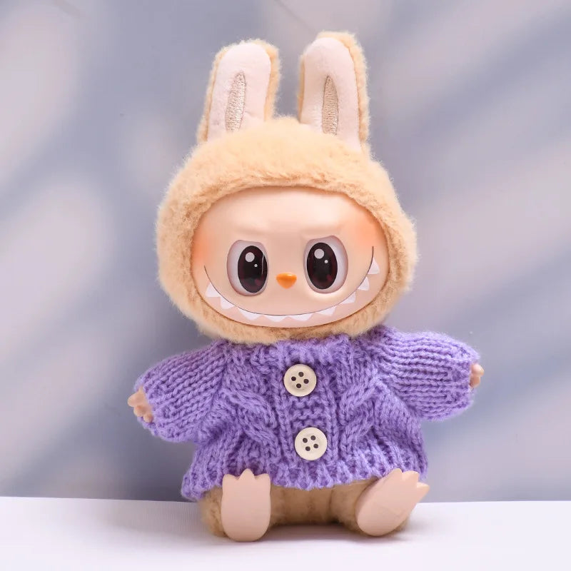 EZ 17cm Cute Mini Plush Doll'S Clothes Outfit Accessories For Korea Kpop Exo Labubu Idol Dolls Sweater Clothing DIY Kids Girl Gift