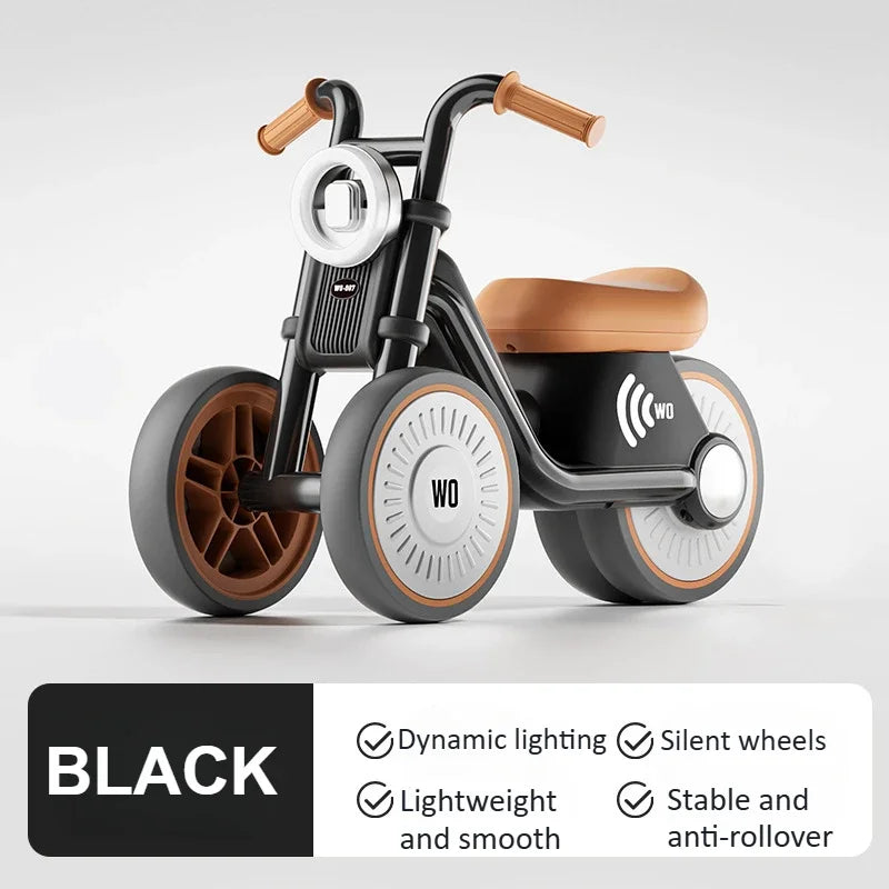 EZ Kids Balance Bike Ride-on Motorcycle Toddler Balance Bike with Music & Lights Sturdy Non-Tip Design Quiet Wheels for Boys Girls