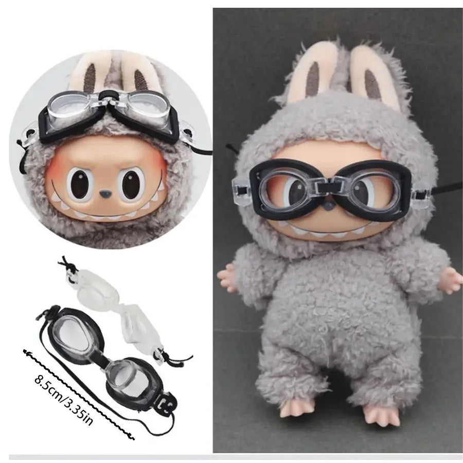 EZ 8cm Labubu Party Accessories Series Public Diving Goggles Swimming Goggles