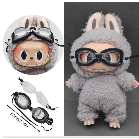 EZ 8cm Labubu Party Accessories Series Public Diving Goggles Swimming Goggles