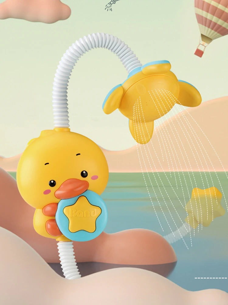 EZ Baby shower toy with water spray, duckling flower model, rotating faucet, electric shower, water spray, swimming, baby shower to