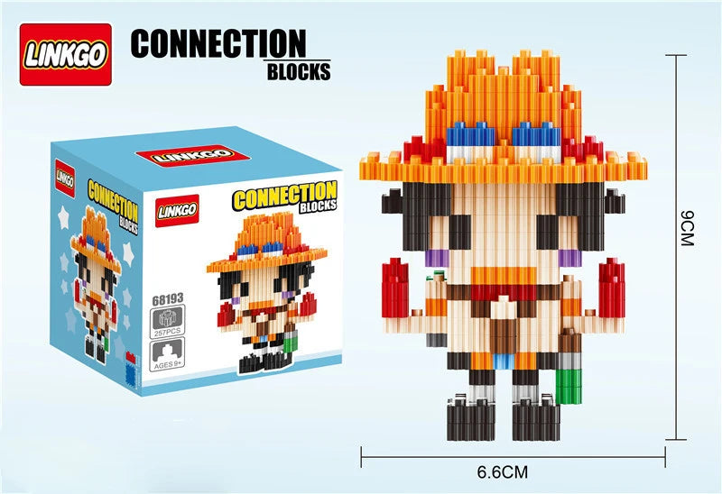 EZ One Piece Connection Building Blocks Luffy Chopper Nami Sanji Zoro Usopp Ace Franky Brook Robi Diamond Brick Figure Toy For Kids