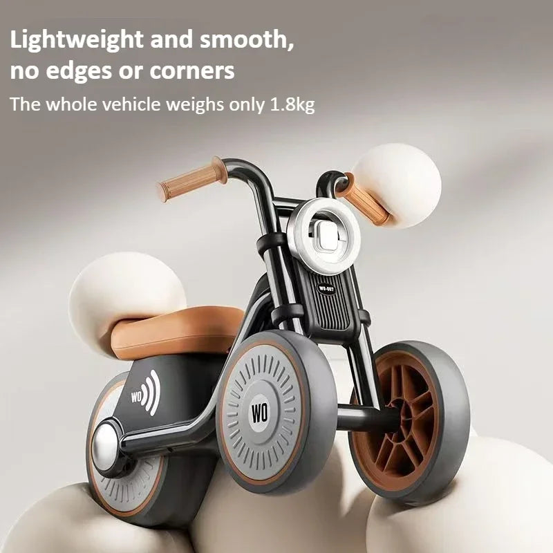 EZ Kids Balance Bike Ride-on Motorcycle Toddler Balance Bike with Music & Lights Sturdy Non-Tip Design Quiet Wheels for Boys Girls