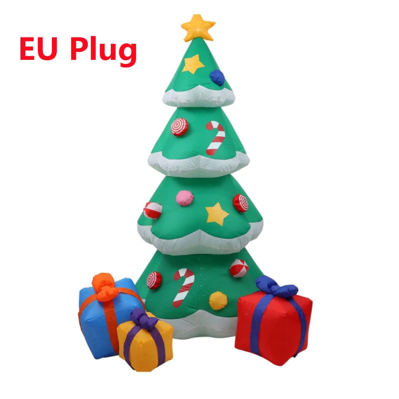 EZ 2.1M/7FT Christmas Inflatable Xmas Tree With LED Lights Outdoor Ornament Christmas Gift Party New Year Indoor Decoration Toys
