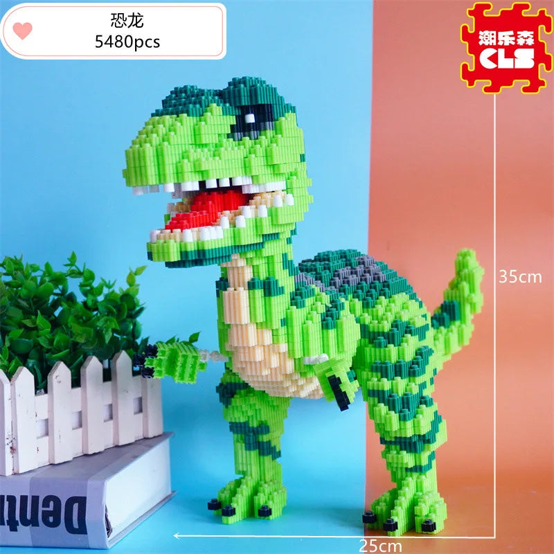 EZ New Disney Building Blocks Dinosaur Boys Small Particle Puzzle Toys For Children, High Difficulty Ornament Gifts