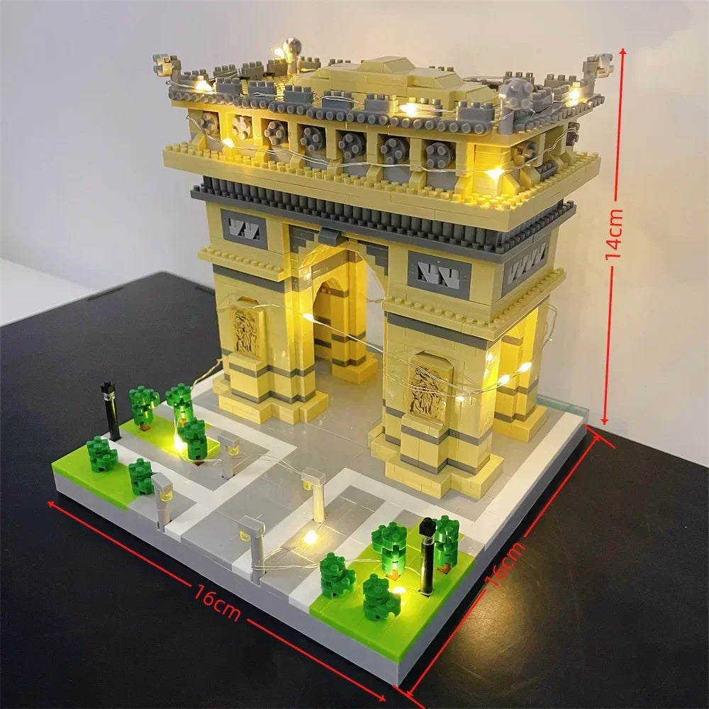 EZ Knew Built Exquisite Paris Eiffel Tower Micro Mini Building Blocks Toys Set: LED Illuminated, Perfect Gift Illuminate Your World