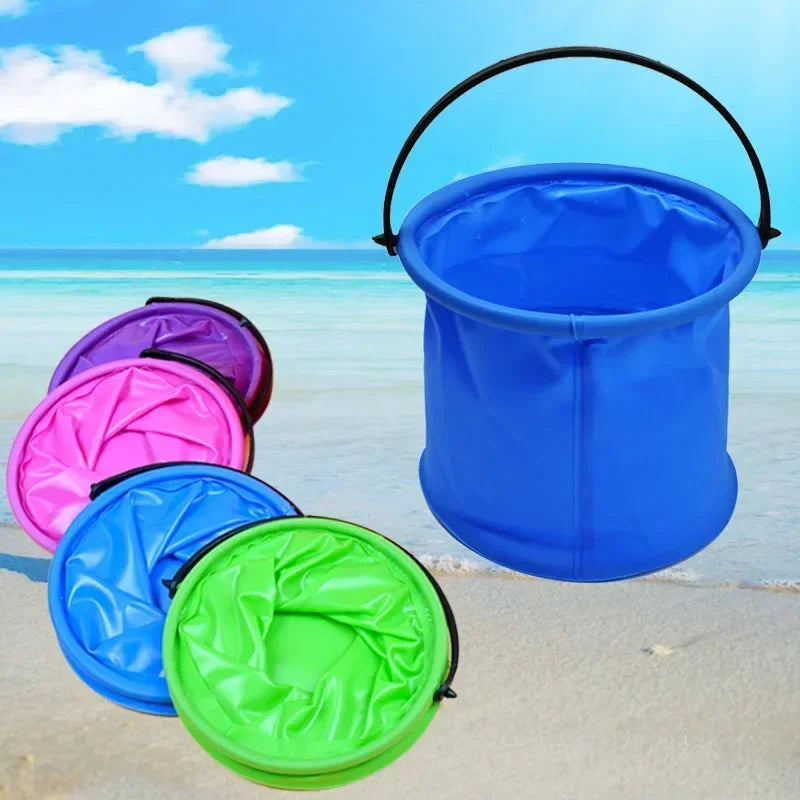 EZ Beach Sand Toy Play Bucket Toy Folding Collapsible Bucket Gardening Tool Outdoor Sand Pool Play Tool Toy Kids Summer Favor