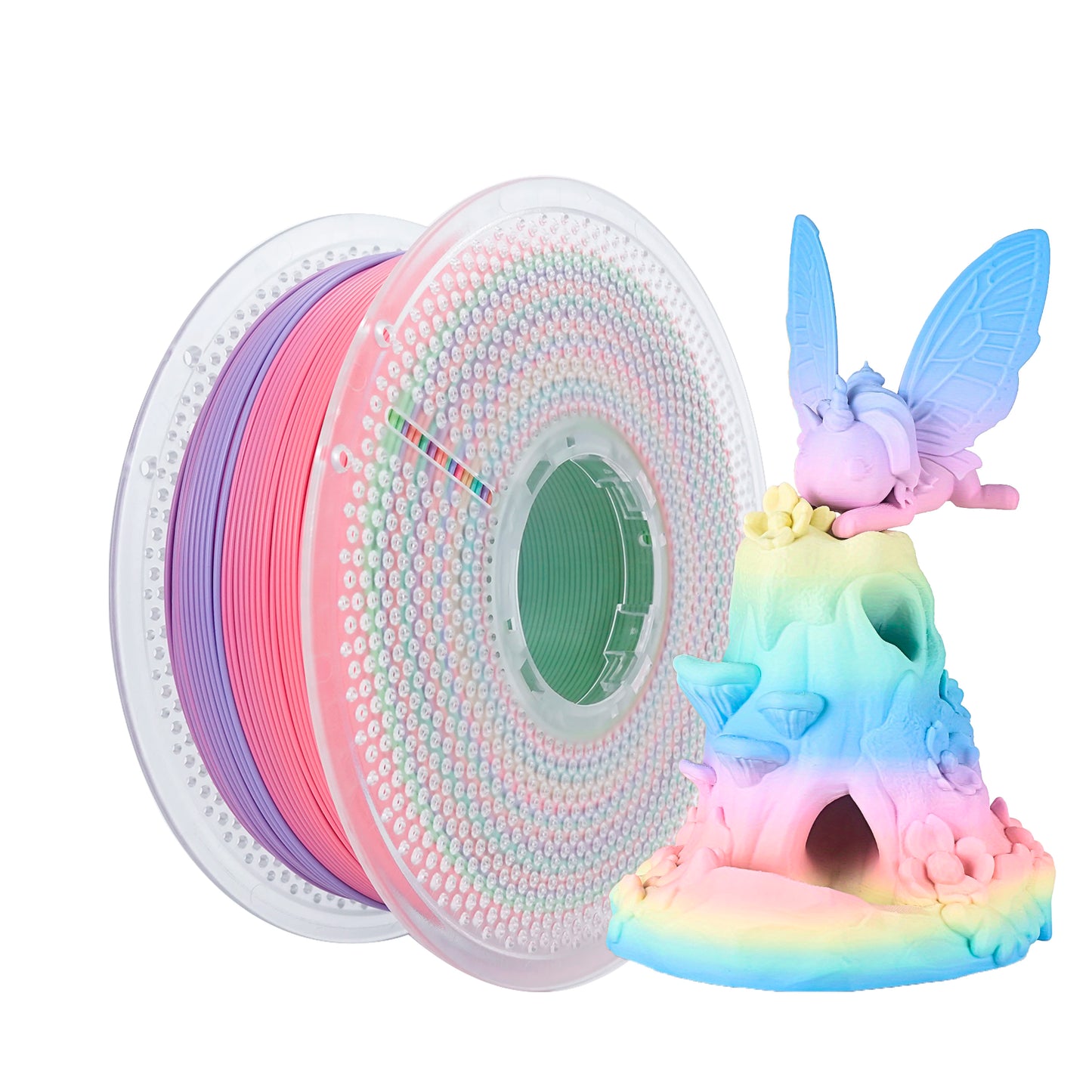 EZ Rainbow 3D PLA Printer Filament 1.75 mm, Matte 3 D PLA Printing Print Filament +/-0.03mm, 1kg/2.2lbs Color:Macaron Gradient  1KG