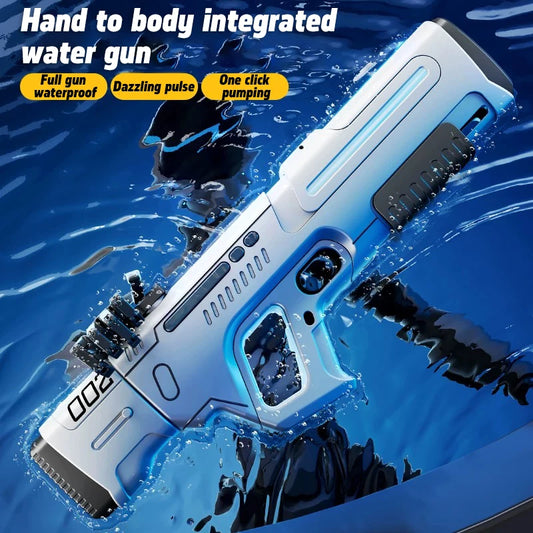 EZ New Pulse Electric Continuous Shooting Water Gun Powerful Water Spray Light Large Capacity Self-priming Children's Summer Toy