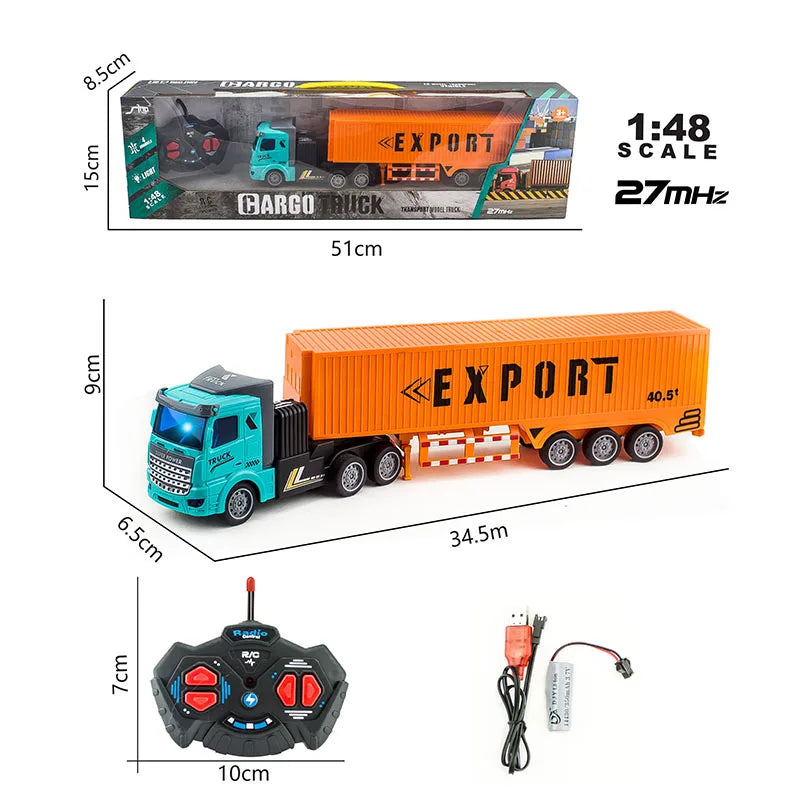 EZ 1/48 Rc Truck Heavy-Duty Toy Cars Trucks Remote Control Semi-Trailer Construction Electric Truck Big Rc Trailer Dump Boys Gift