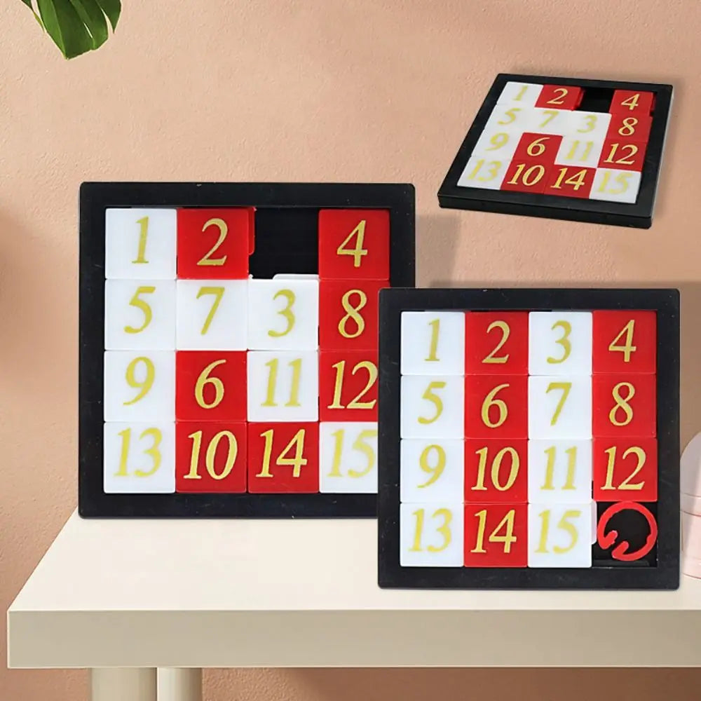 EZ Early Educational Math Toy Developing for Children Plastic 1-15 Number Puzzles Kids Toy Sliding Puzzle Toy 15 Tiles Logics Game