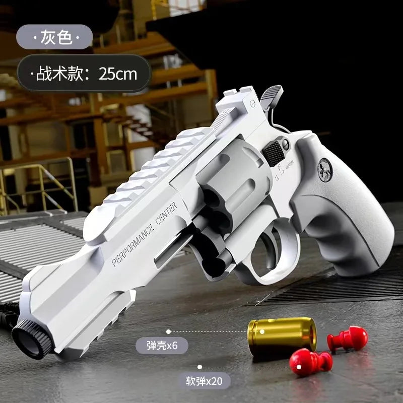 EZ New Continuous Firing Tactic Revolver Automatic Shooting Pistol Soft Dart Bullet Toy Gun CS Outdoor Weapon for Kids Adults