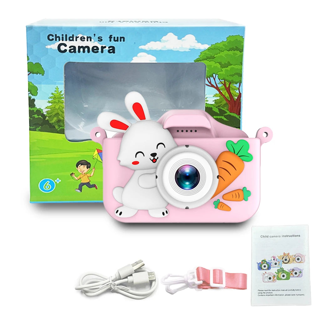 EZ Kids Camera Digital Dual Camera HD 1080P Video Camera Toys Mini Cam Color Display Children Birthday Gift Kids Toys Rabbit Kids
