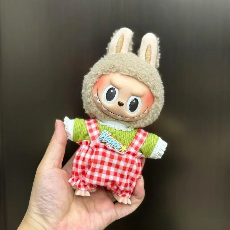EZ Mini Plush Doll'S Clothes Outfit Accessories For Korea Kpop Exo 15-17cm Labubu Idol Overalls set Clothing Gift