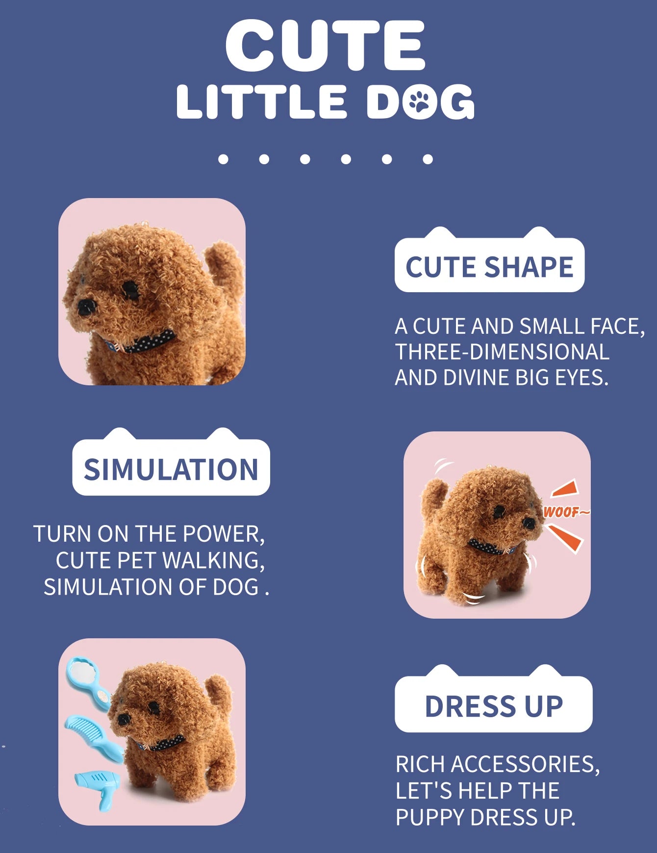 EZ Plush Toy Puppy / Bunny Electronic Interactive Toys - Walking, Barking, Wagging Tail, Kids Toddler Companion Animals.