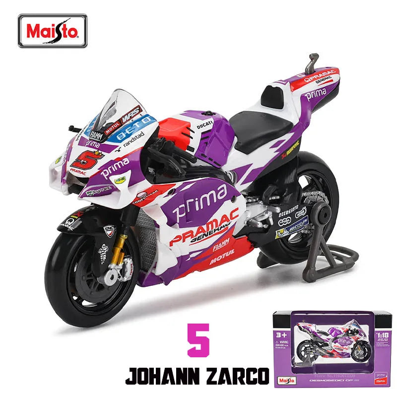EZ Maisto 1:18 2022 Ducati Pramac Racing #5 Zarco #89 Martin Licensed Simulation Alloy Motorcycle Model Colle Yamaha