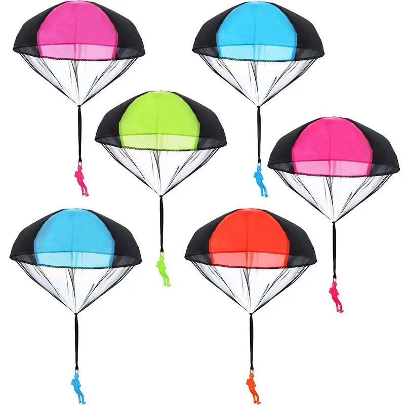 EZ 1/6 Sets Hand Throwing Parachute Kids Outdoor Funny Toys Game Play Toys for Children Fly Parachute Sport with Mini Soldier Game