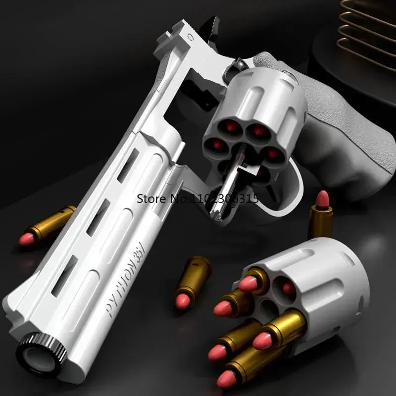 EZ Csnoobs ZP5 357 Revolver Mechanical Continuous Firing Toy Gun Automatic Pistol Soft Dart Bullet CS Outdoor Weapon for Kid Adult