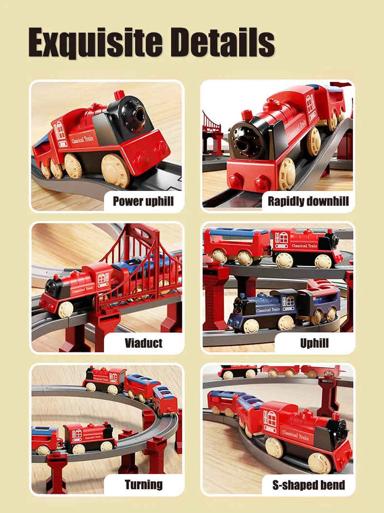 EZ Electric Assembling Rail Train Boy Educational Simulation Model Set Christmas Birthday Gift Train Track Toys