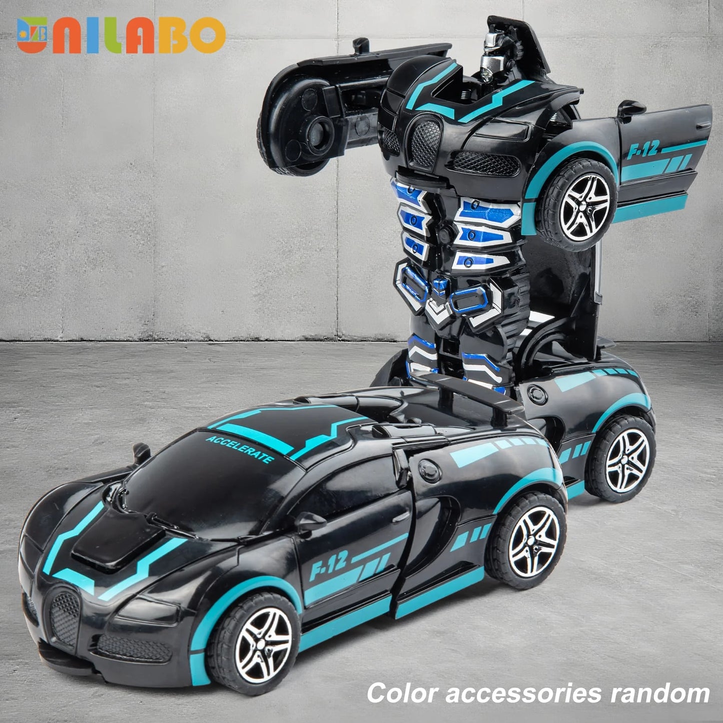 EZ Transformable Robot Sports Car Toys, No Batteries, Educational Kids Gift, Colorful Model Vehicle for Play Learning