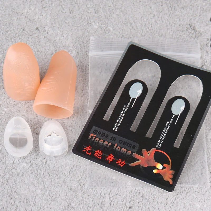 EZ 2PCS Magic Trick Fingers Thumbs with LED Battery Powered Magic Props Halloween Magic Trick Fingers Thumbs Party Toys for Child