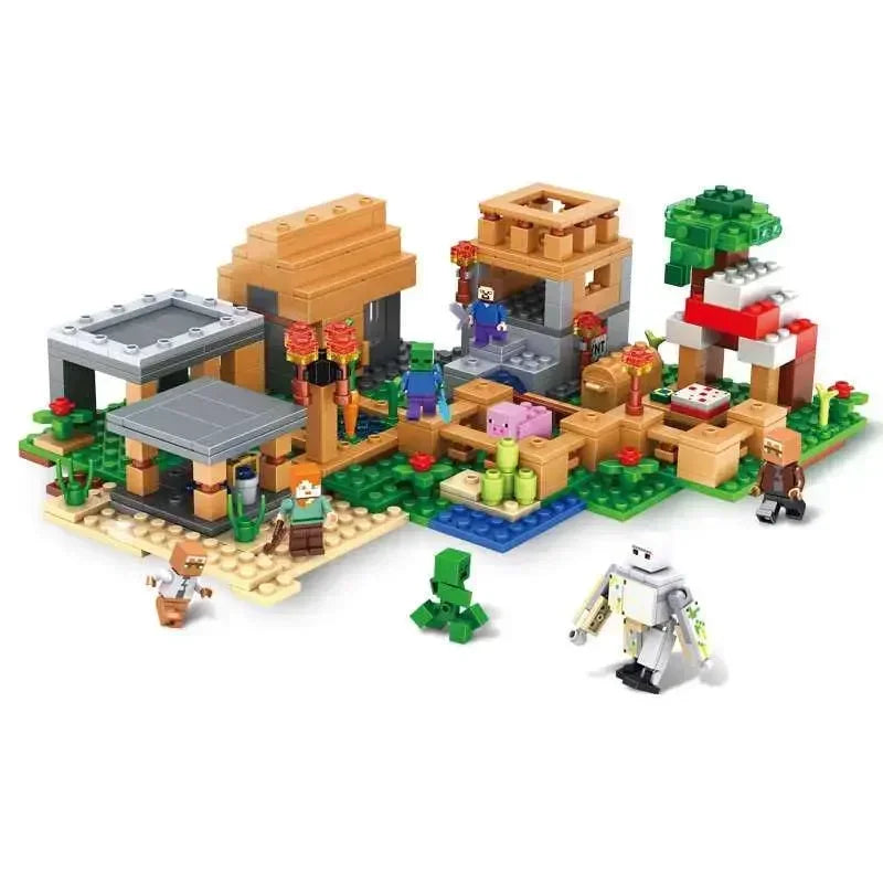 EZ TreeHouse Village Farm Cave Mine Alex Zombie Action Figures Building Blocks Toys Gift for Children