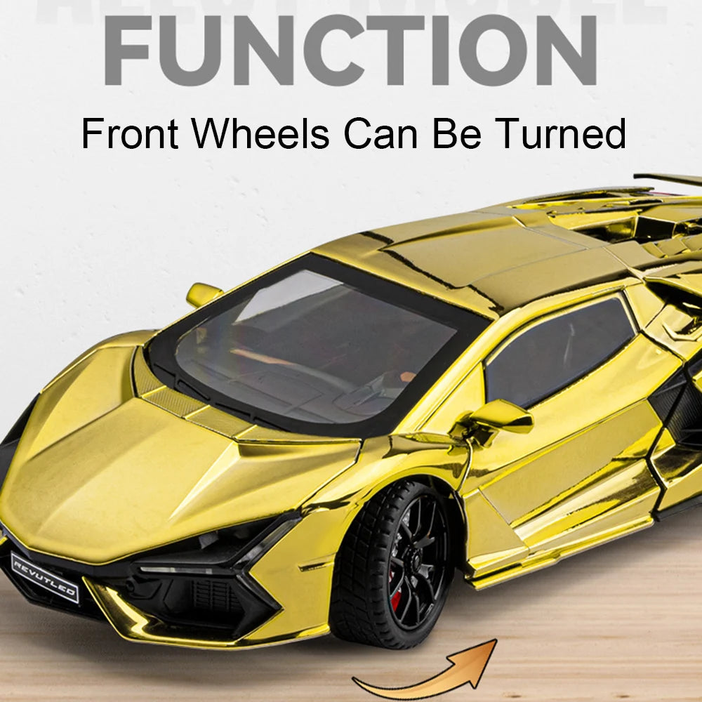 EZ 1:24 Scale Revuelto Miniature Model Toy Sports Cars Alloy Diecast Supercars Sound Light Doors