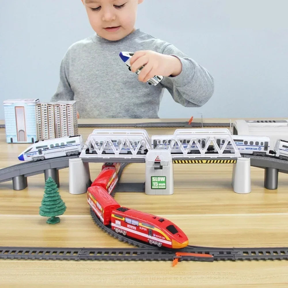 EZ Electric Train High Speed Train Model Railway Track Harmony Rail Toy Car  Assemble DIY Set Children Christmas Gift Toy for Boy
