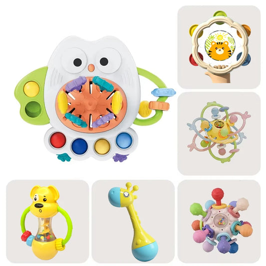 EZ Montessori Baby Toys 6 12 Months Toddler Develop Sensory Toy Rattle Catch Ball Sand Hammer Tambourine Bell Drum Educational Toys