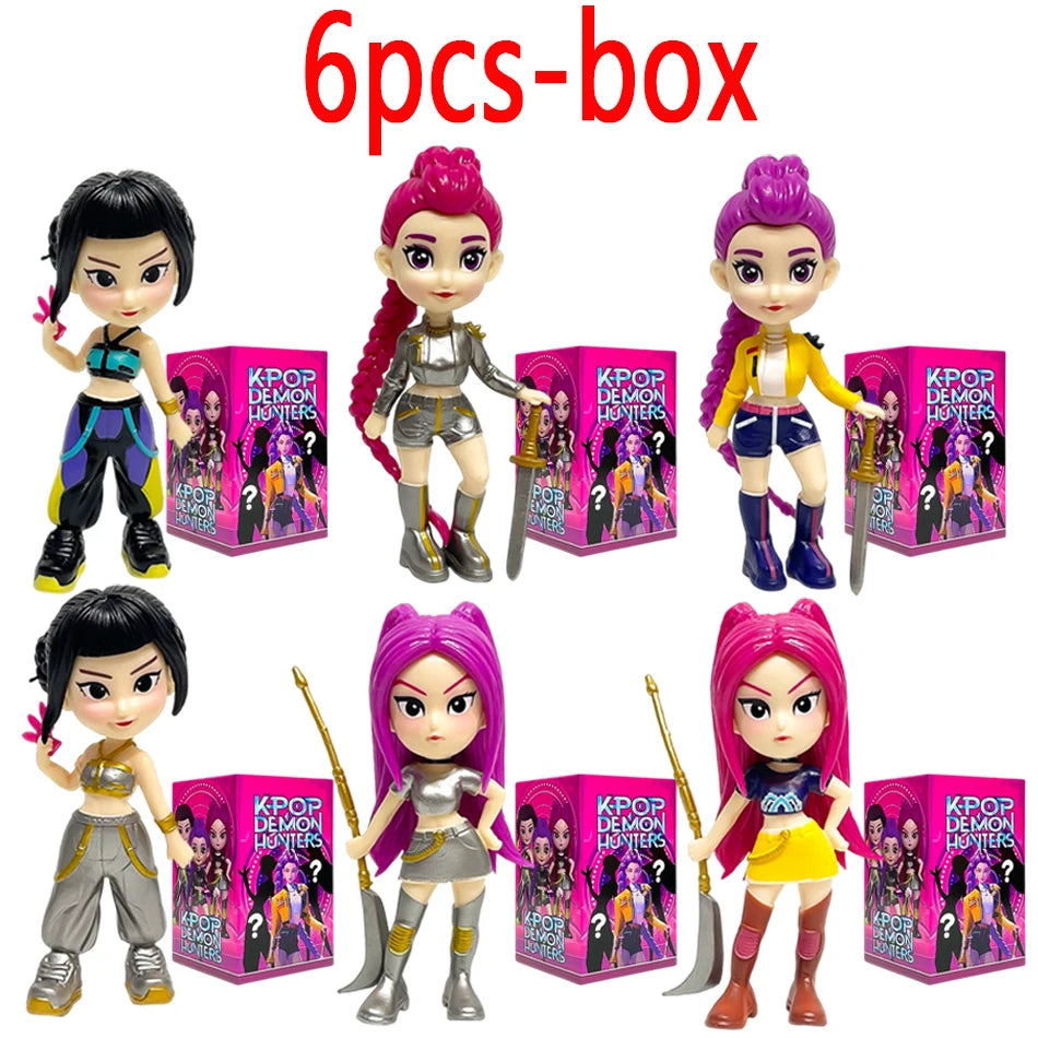 EZ 1-6pcs Kpop Devil Hunter Blind Box Disassembly Fun Blind Bag Small statue Peripheral Desktop decoration fans gift ﻿