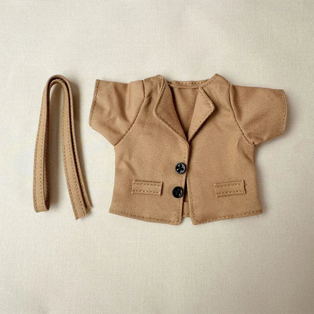 EZ New Fashion Windbreaker Coat for 17cm Labubu V1v2 Replacement Coat Clothing Accessories Cute Apron High End Suit
