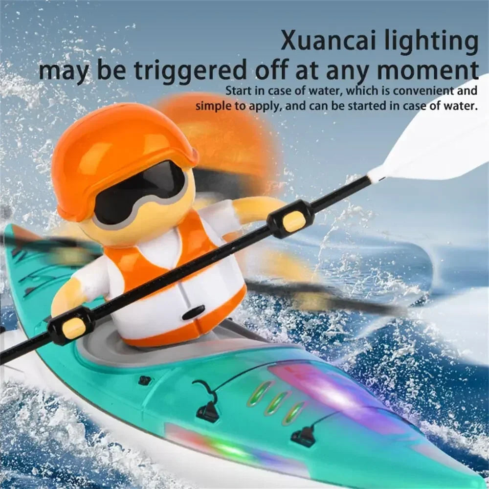 EZ HC-810 RC Boat RTR 2.4G 15km/h Brushed Motor Paddle Remote Control Rowing LED Lights 360 Driving Dual Modes Waterproof Ship